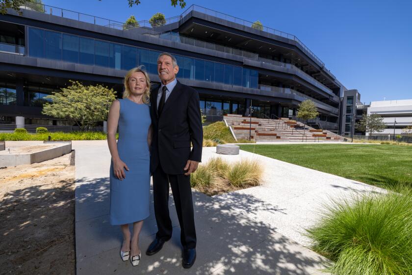 West Los Angeles, CA - August 19: Dr. Gary Michelson and his wife Alya Michelson have agreed to donate $120 million to substantially fund the California Institute for Immunology and Immunotherapy, a new institute aimed at spurring breakthrough discoveries that prevent and cure diseases such as cancer. Photographed at the UCLA Research Park now under construction in the former Westside Pavilion shopping center on Monday, Aug. 19, 2024 in West Los Angeles, CA. (Brian van der Brug / Los Angeles Times)