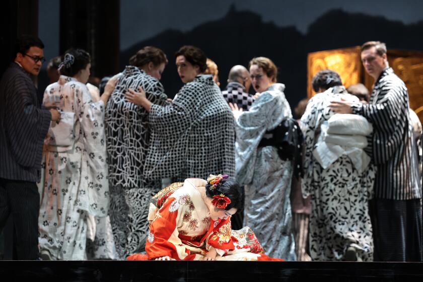 Los Angeles, California September 18, 2024-Karah Son performs in L.A. Opera's production of "Madama Butterfly" at the Dorothy Chandler Pavilion. (Wally Skalij/Los Angeles Times)