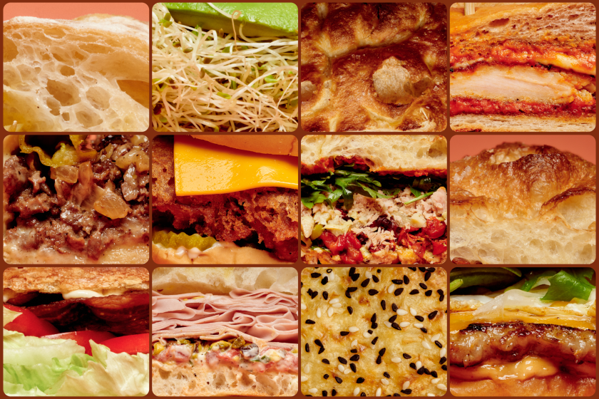 Grid of sandwich photos up close